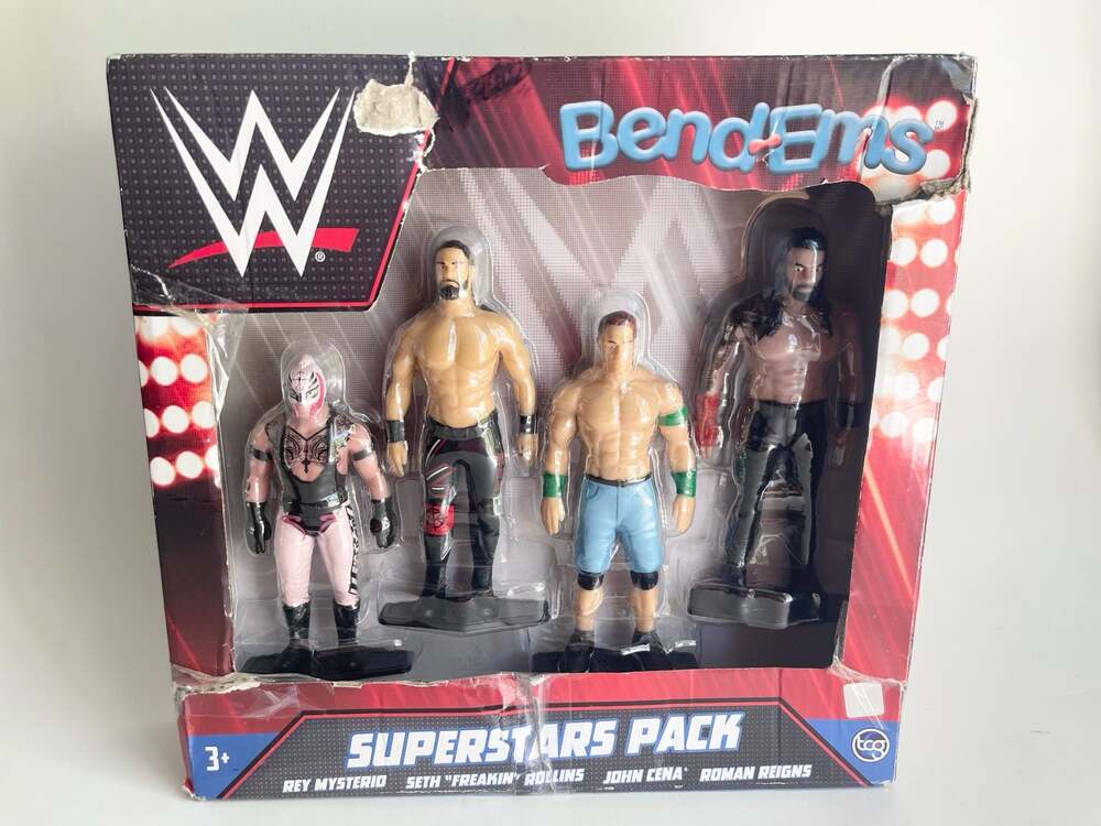TCG Toys WWE Superstars 4 Character Pack Bend-Ems Action Figures